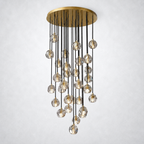 Meridian Clear Crystal Cluster Chandelier 30"