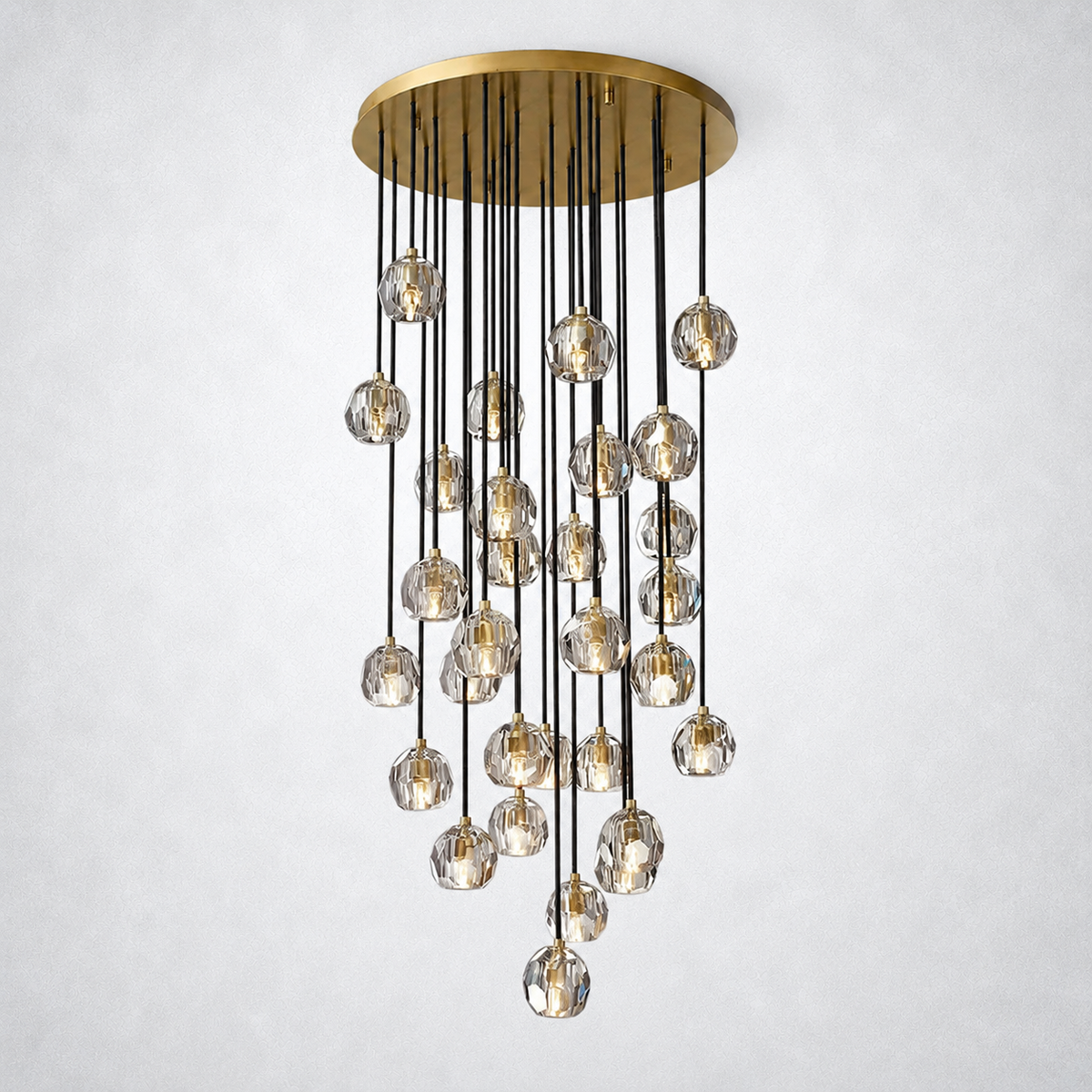 Meridian Clear Crystal Cluster Chandelier 30"