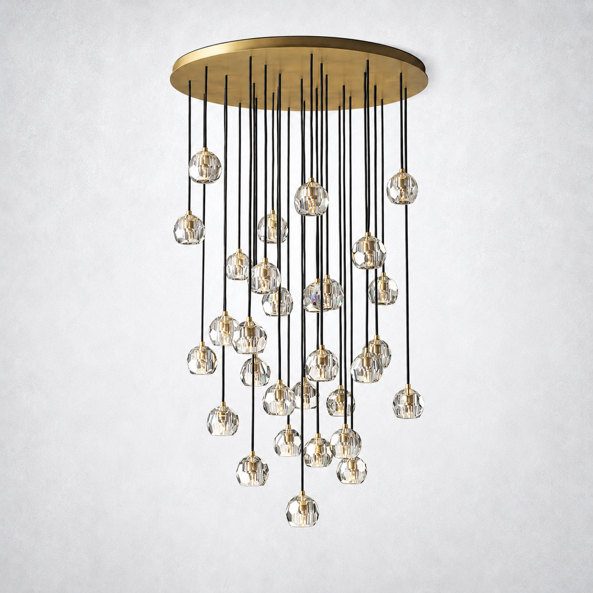 Meridian Clear Crystal Cluster Chandelier 40"