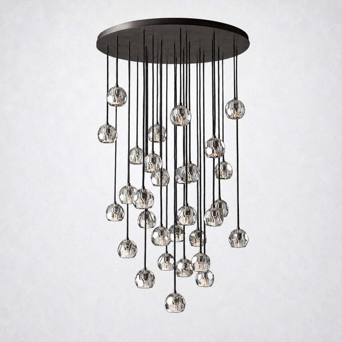 Meridian Clear Crystal Cluster Chandelier 40"