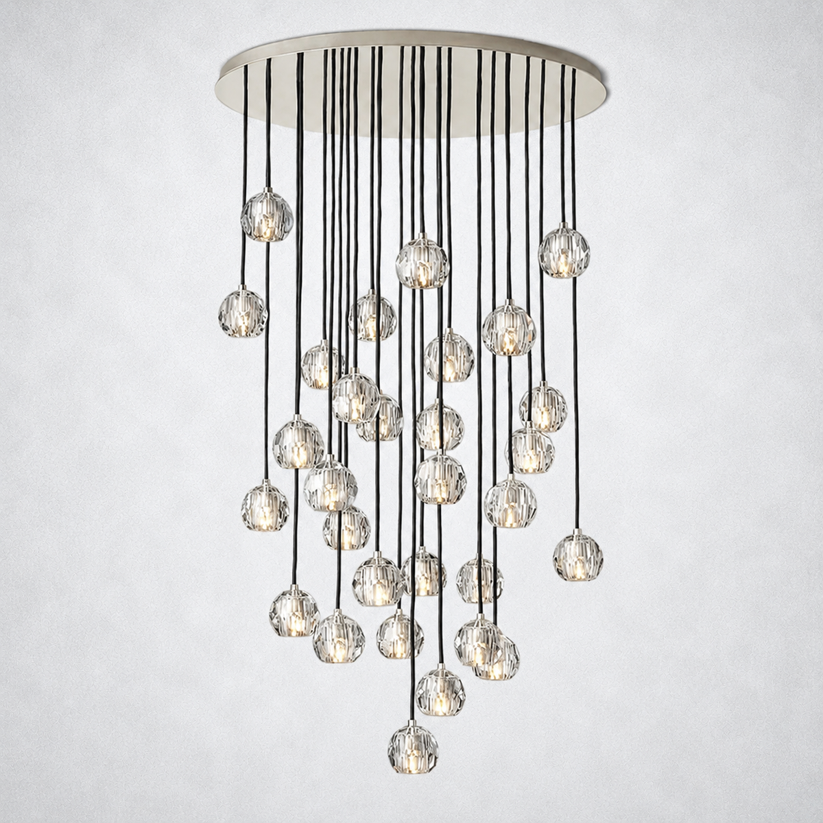 Meridian Clear Crystal Cluster Chandelier 40"