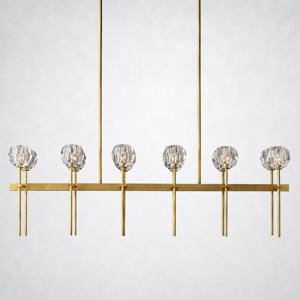 Meridian Cristal Double Linear Chandelier 60" Clear