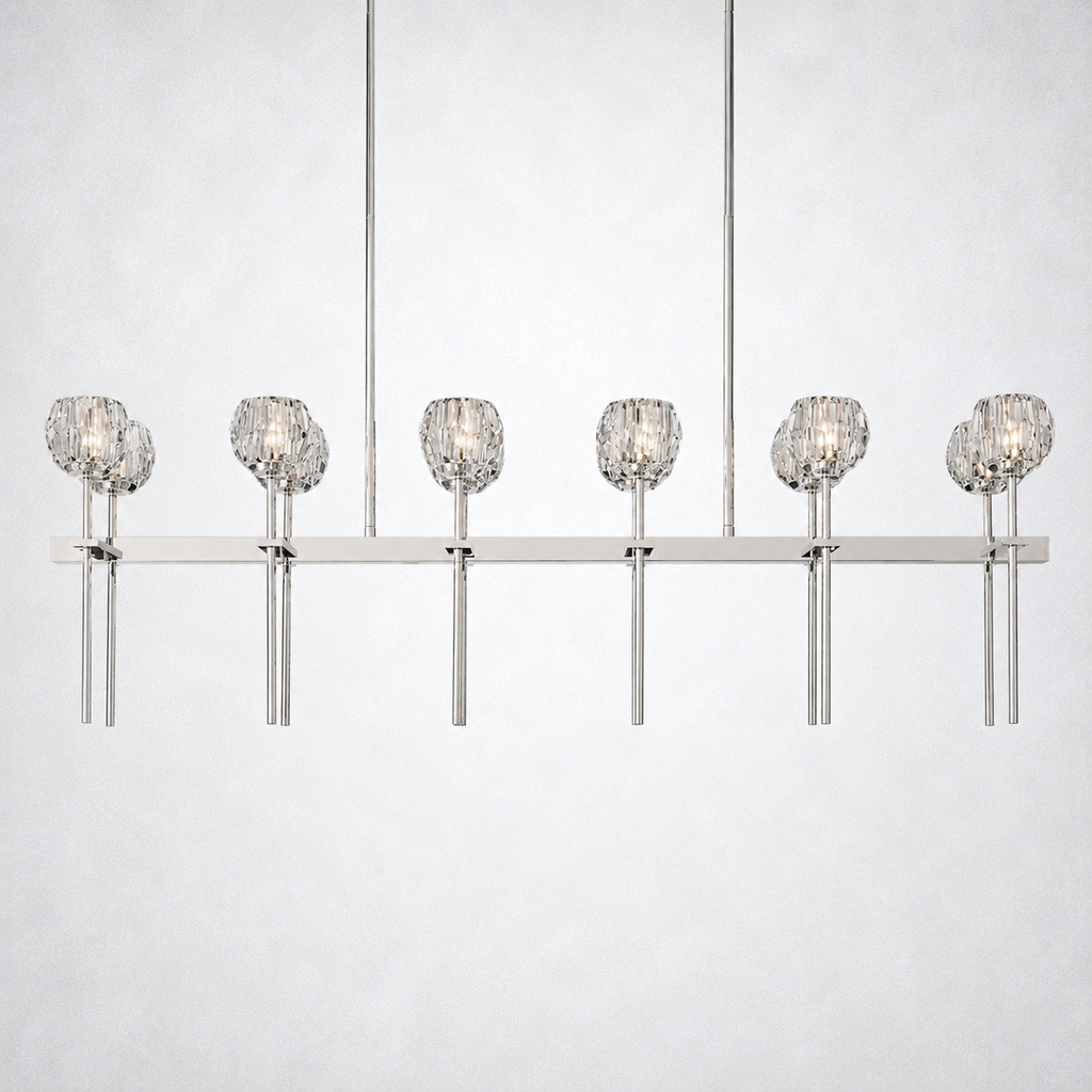 Meridian Cristal Double Linear Chandelier 60" Clear