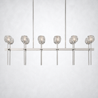 Meridian Cristal Double Linear Chandelier 60" Clear