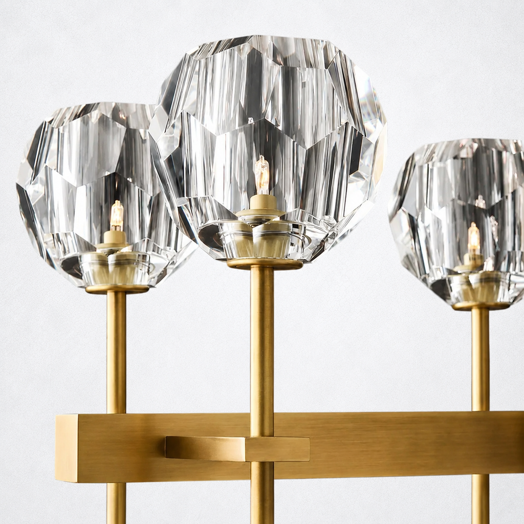 Meridian Cristal Double Linear Smoke Chandelier 60"