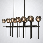 Meridian Cristal Double Linear Smoke Chandelier 60"