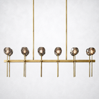 Meridian Cristal Double Linear Smoke Chandelier 60"
