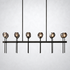 Meridian Cristal Double Linear Smoke Chandelier 60"