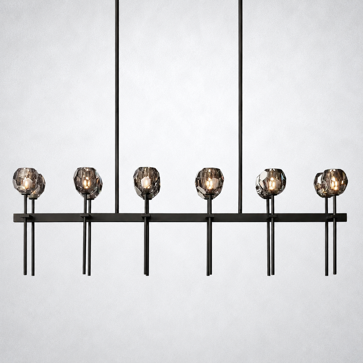 Meridian Cristal Double Linear Smoke Chandelier 60"