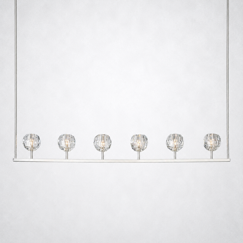Meridian Cristal Linear Chandelier Clear 60"