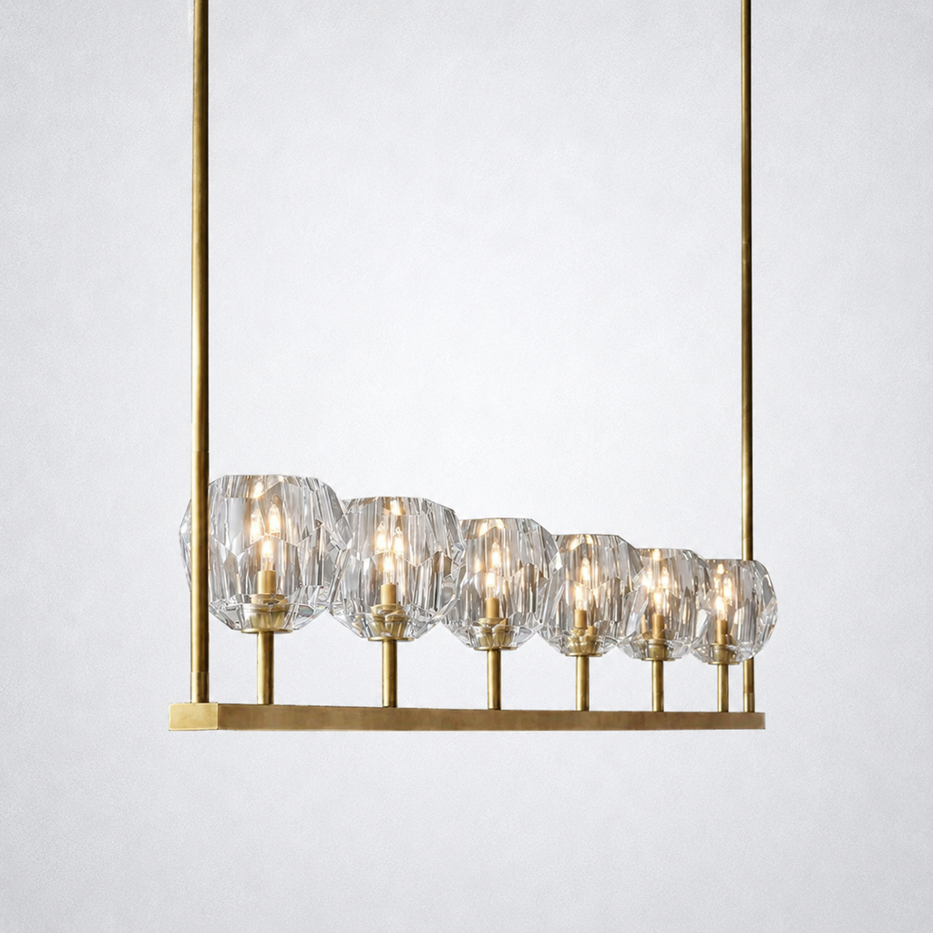 Meridian Cristal Linear Chandelier Clear 60"