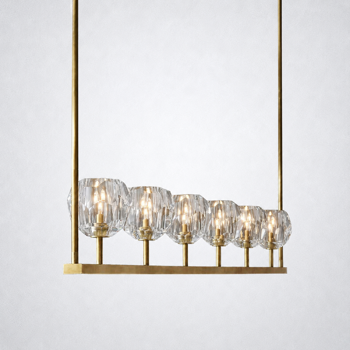 Meridian Cristal Linear Chandelier Clear 60"