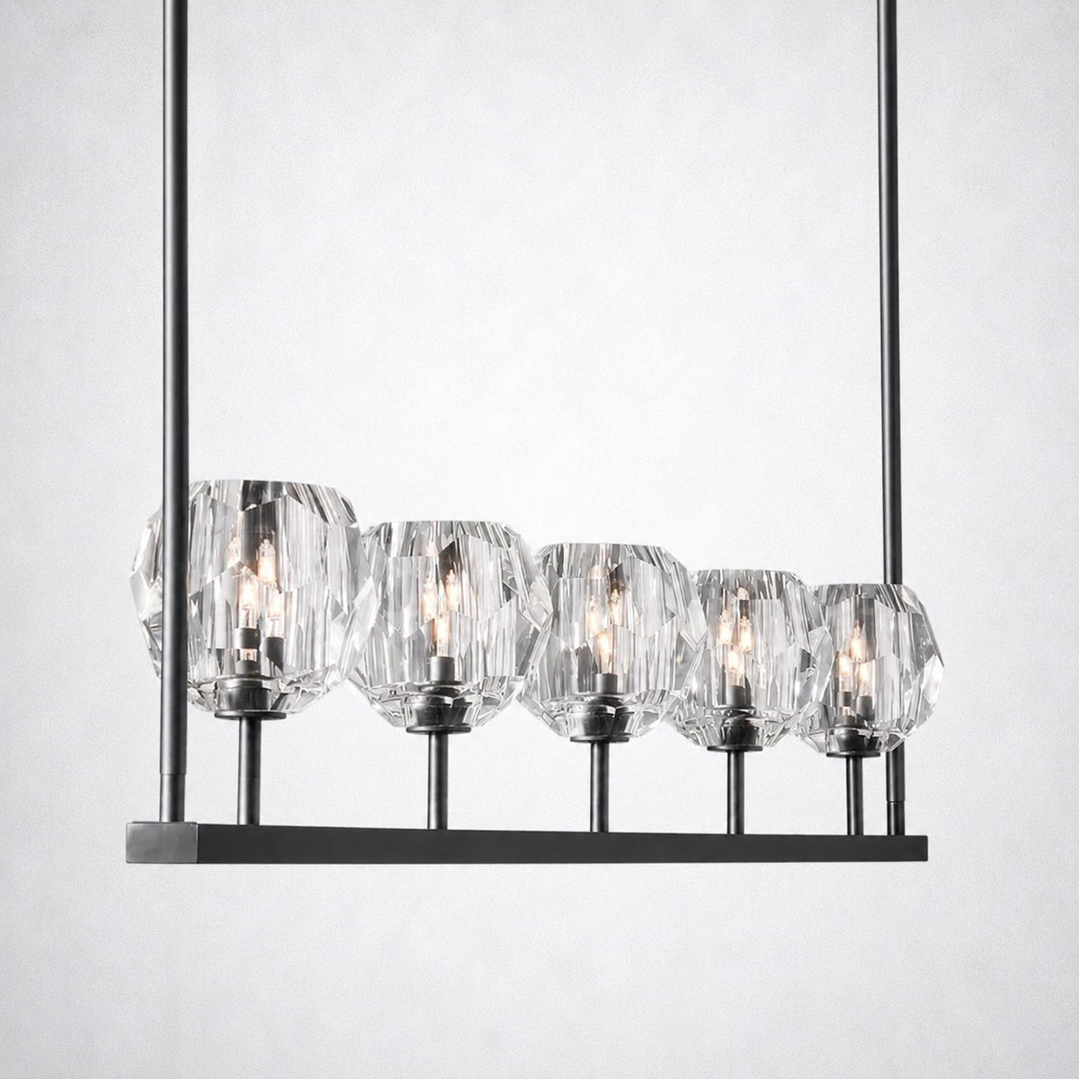 Meridian Cristal Linear Chandelier Clear 60"