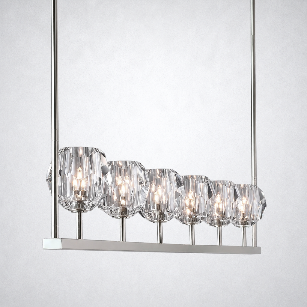Meridian Cristal Linear Chandelier Clear 60"