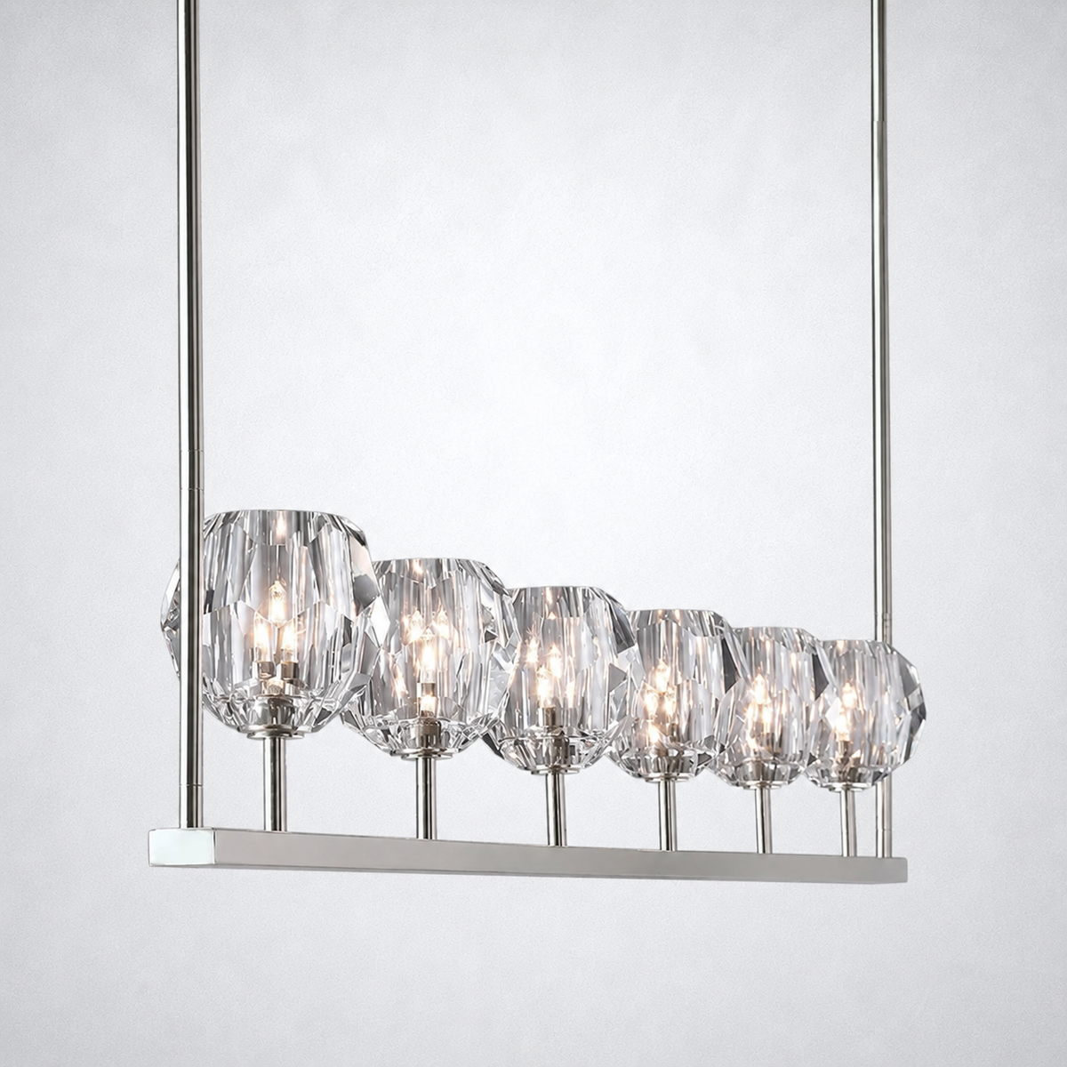 Meridian Cristal Linear Chandelier Clear 60"