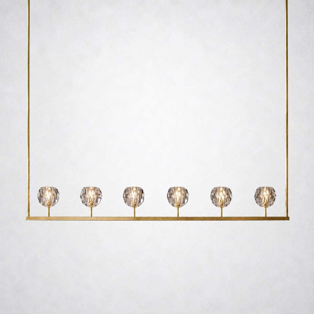 Meridian Cristal Linear Chandelier Clear 60"