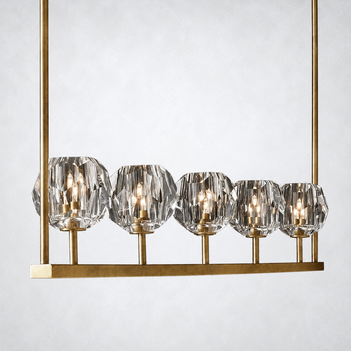 Meridian Cristal Linear Chandelier Clear 48"