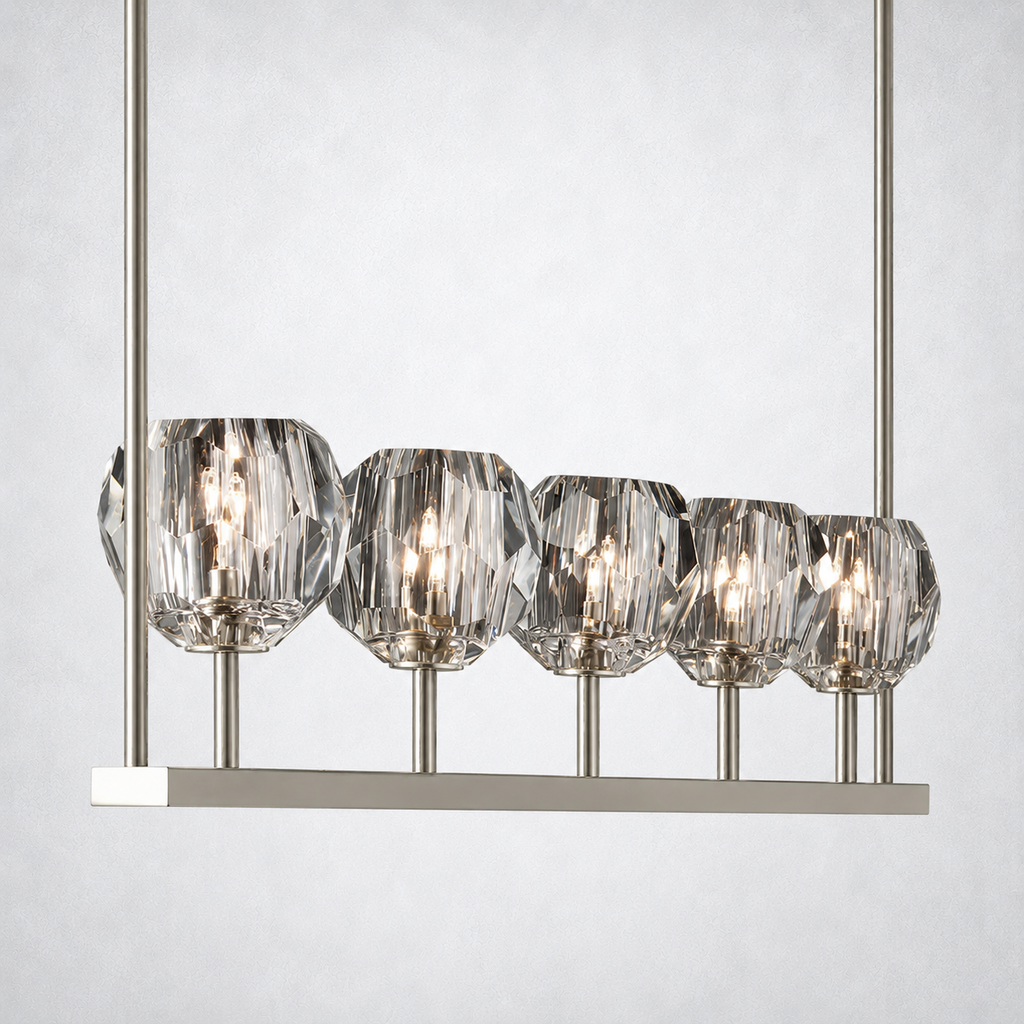 Meridian Cristal Linear Chandelier Clear 48"