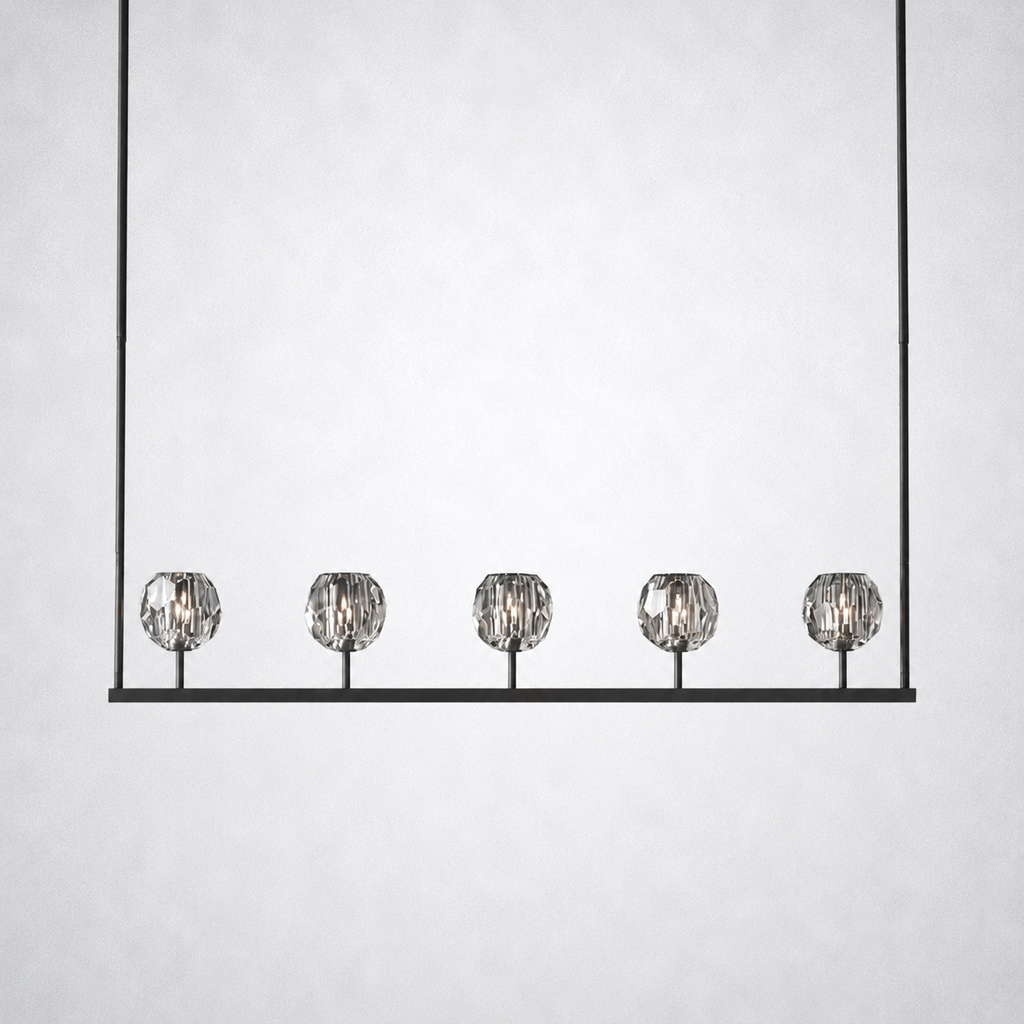 Meridian Cristal Linear Chandelier Clear 48"