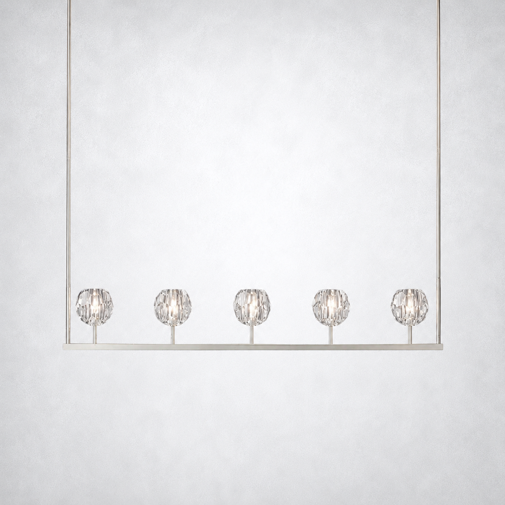 Meridian Cristal Linear Chandelier Clear 48"