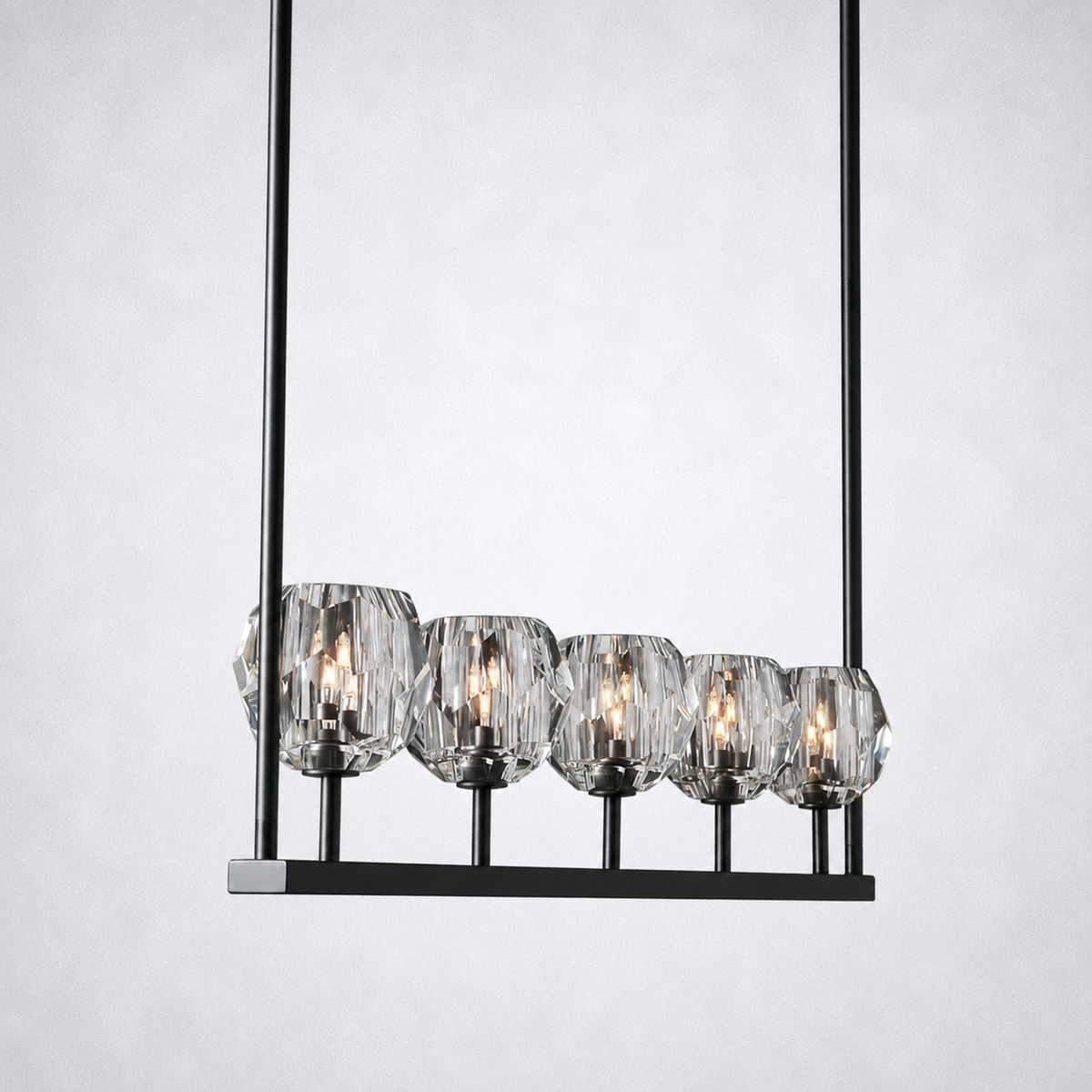 Meridian Cristal Linear Chandelier Clear 48"