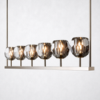 Meridian Cristal Linear Chandelier Smoke 60"