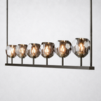 Meridian Cristal Linear Chandelier Smoke 60"