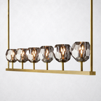 Meridian Cristal Linear Chandelier Smoke 60"