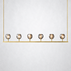 Meridian Cristal Linear Chandelier Smoke 60"