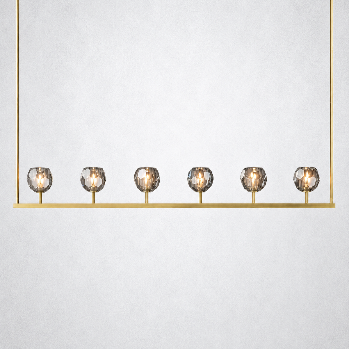 Meridian Cristal Linear Chandelier Smoke 60"