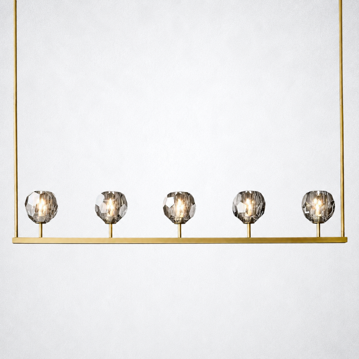 Meridian Cristal Linear Chandelier Smoke 48"