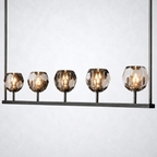 Meridian Cristal Linear Chandelier Smoke 48"