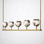 Meridian Cristal Linear Chandelier Smoke 48"