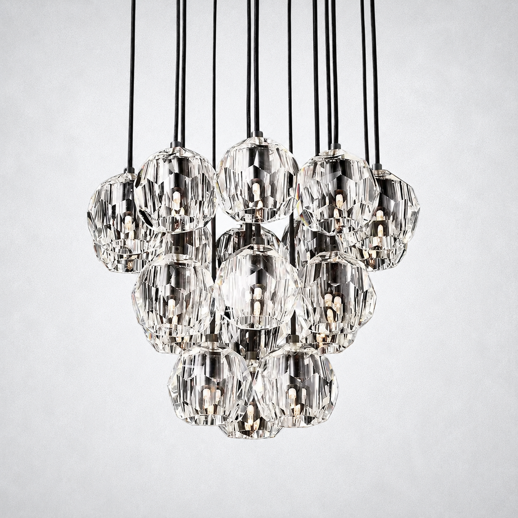 Meridian Crystal Cluster Chandelier 19"