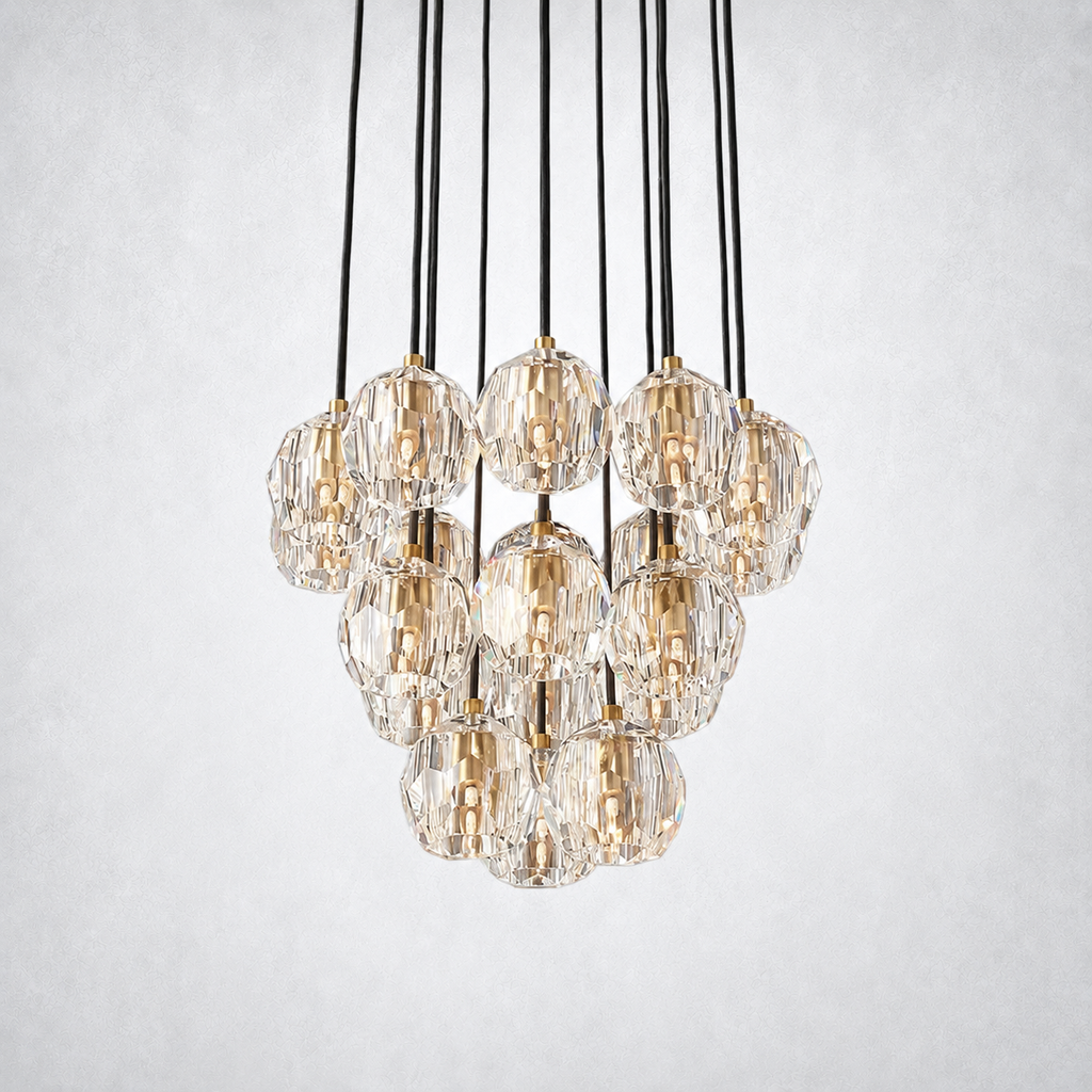 Meridian Crystal Cluster Chandelier 19"
