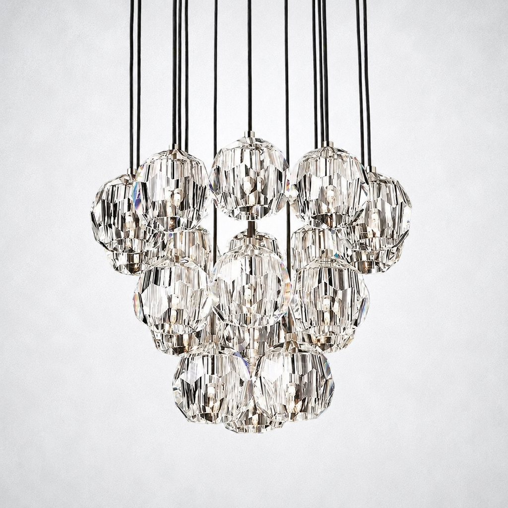 Meridian Crystal Cluster Chandelier 19"