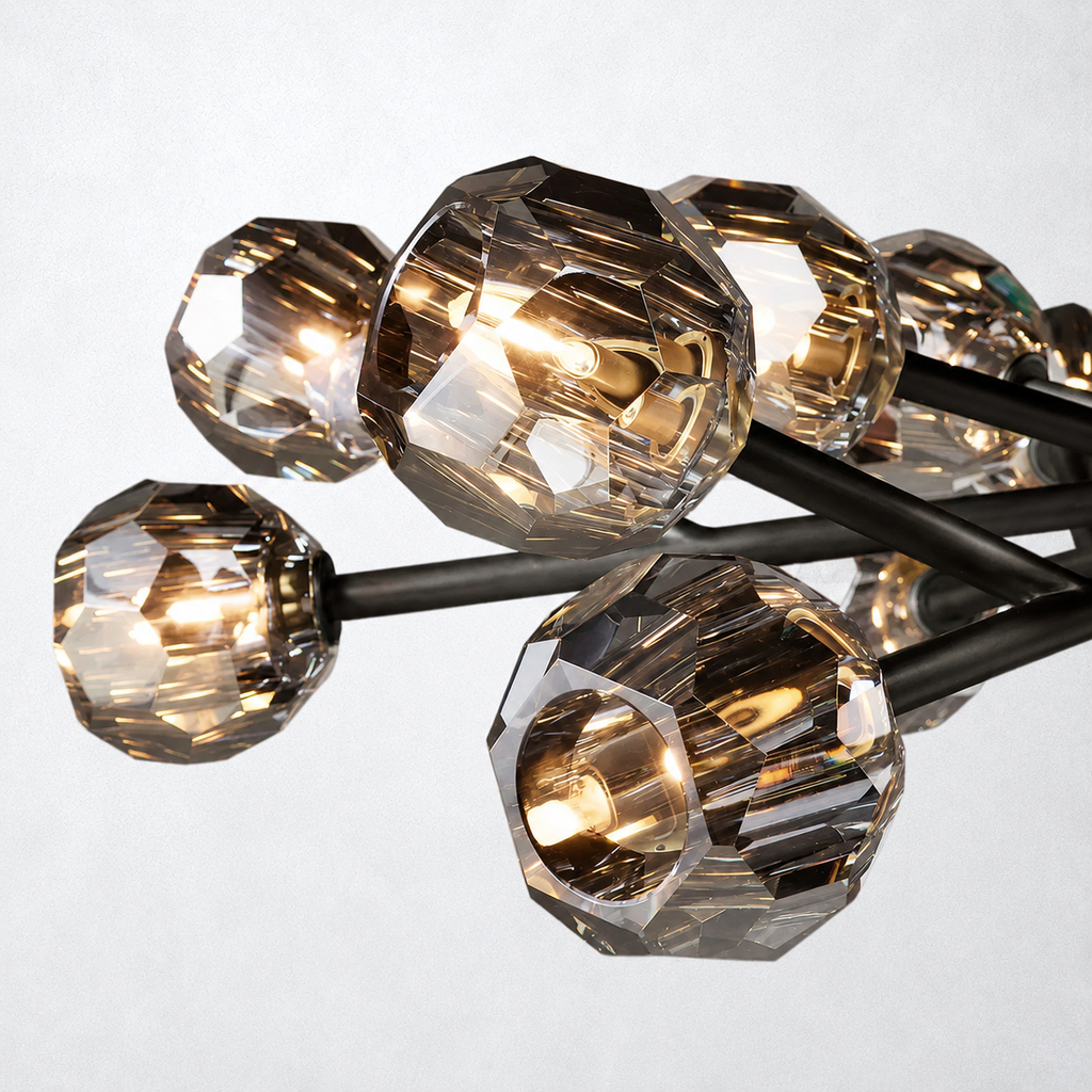 Meridian Smoke Crystal Chandelier 24"