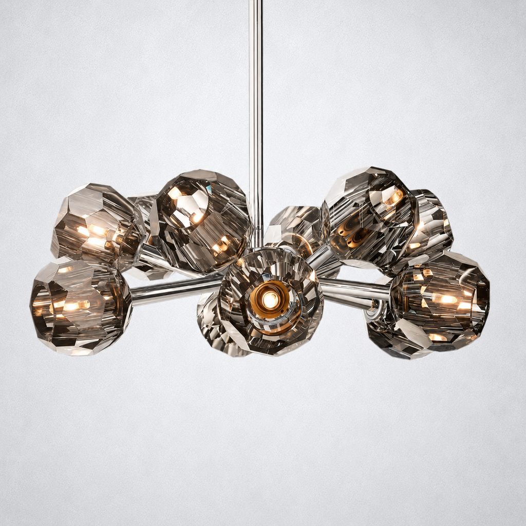 Meridian Smoke Crystal Chandelier 24"