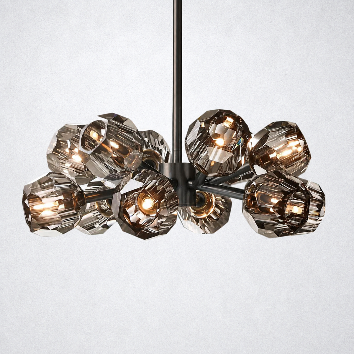 Meridian Smoke Crystal Chandelier 24"