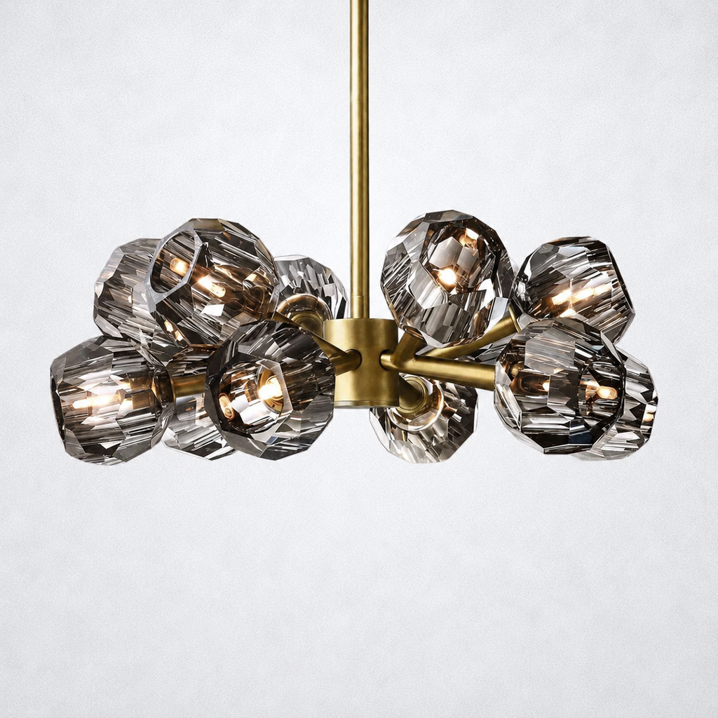 Meridian Smoke Crystal Chandelier 24"