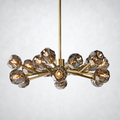 Meridian Smoke Crystal Chandelier 36"