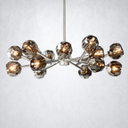 Meridian Smoke Crystal Chandelier 36"
