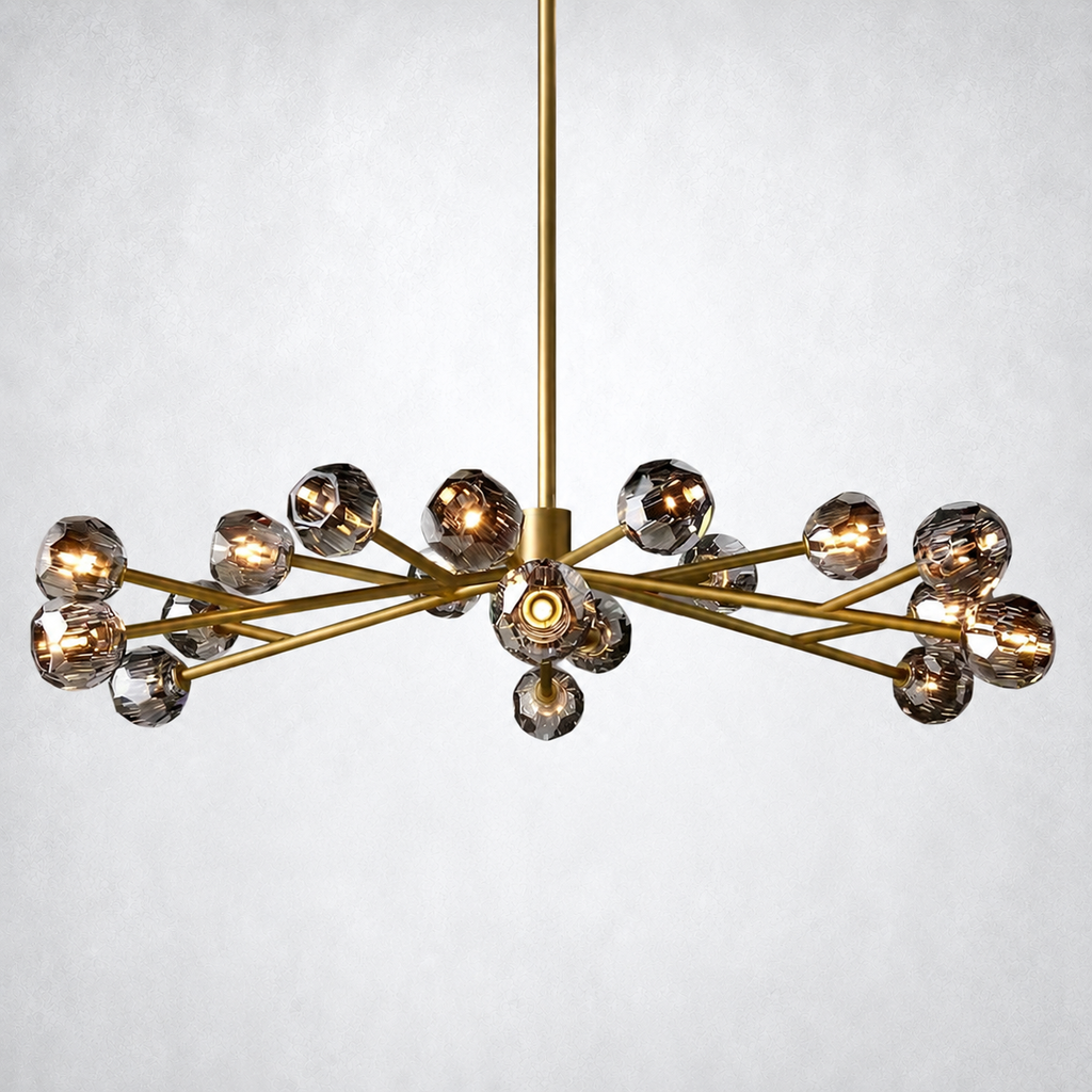 Meridian Smoke Crystal Chandelier 60"