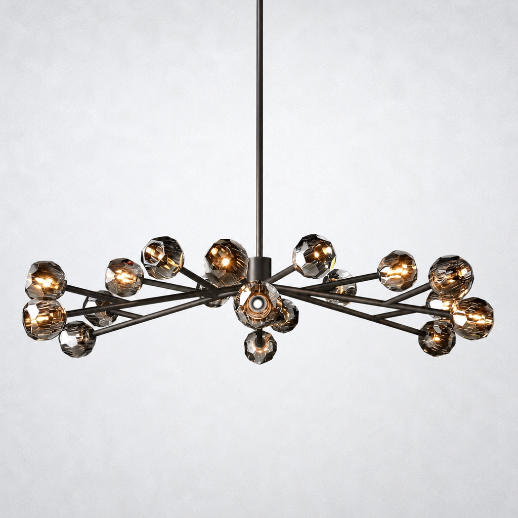 Meridian Smoke Crystal Chandelier 60"