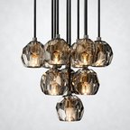 Meridian Smoke Crystal Cluster Chandelier 14"