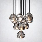 Meridian Smoke Crystal Cluster Chandelier 14"