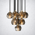 Meridian Smoke Crystal Cluster Chandelier 14"