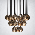 Meridian Smoke Crystal Cluster Chandelier 24"