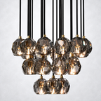Meridian Smoke Crystal Cluster Chandelier 24"