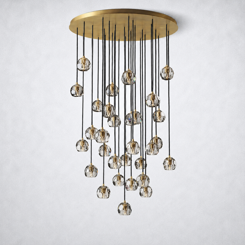 Meridian Smoke Crystal Cluster Chandelier 30"